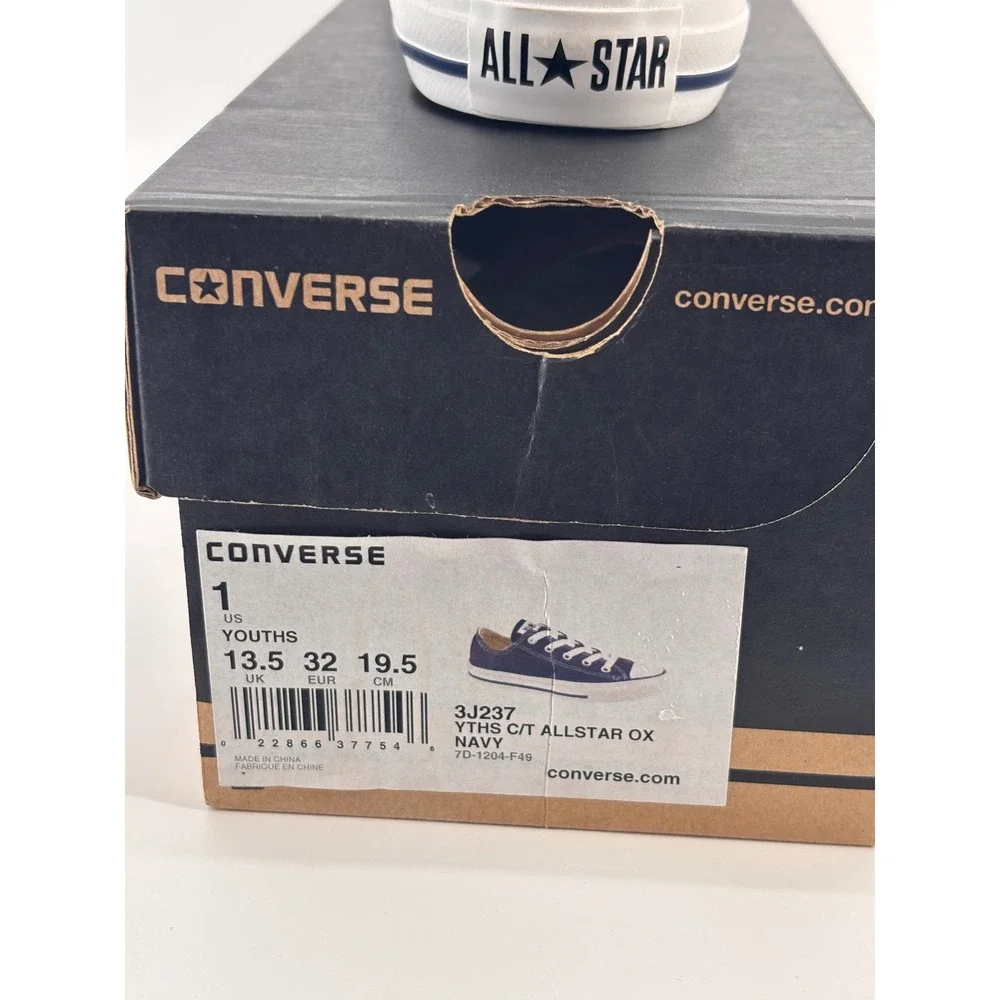 Converse Chuck Taylor All Star Ox Youth Size 1 Navy Blue Low Top Sneakers 3J237